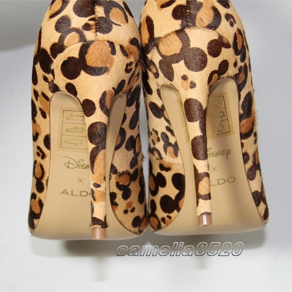 arudox Disney ALDO x Disney Stessymickey heel pumps leopard print leopard print Mickey Brown US6 EU36 approximately 23cm unused exhibition goods 