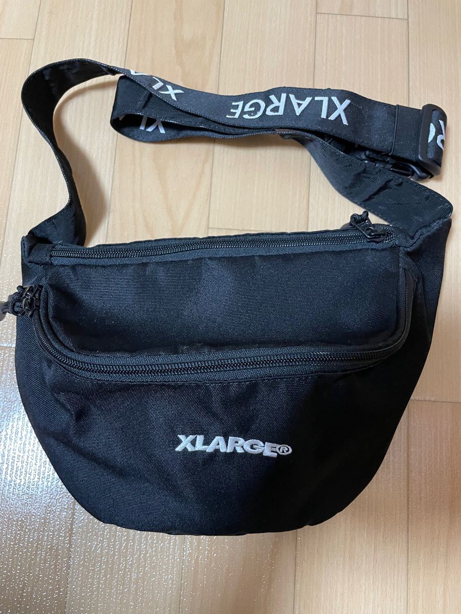 XLARGE  エクストララージ ショルダーバック  ウエストポーチ  ウエストバッグ  ボディバッグ 黒 ブラック 