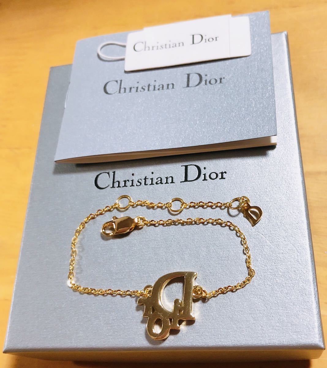 Christian Dior ディオール ブレスレット ゴールド ロゴ ストーン