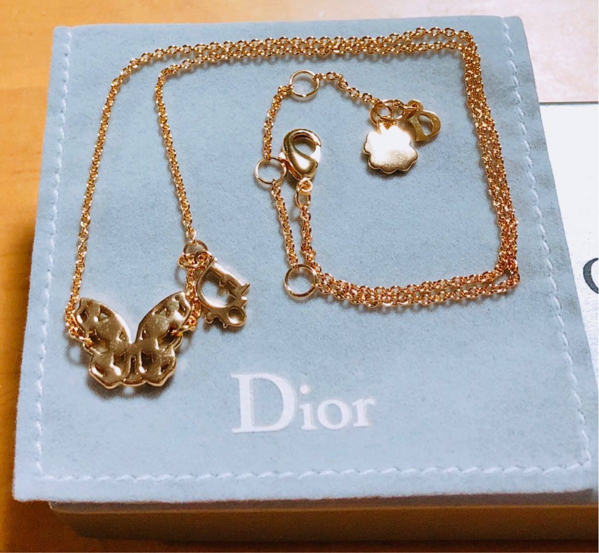 ブランドのギフト Christian Dior ネックレス ゴールド ロゴ ストーン ...