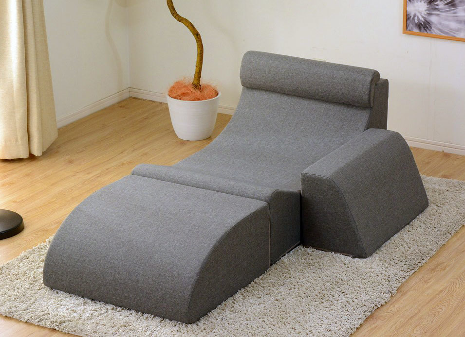 ソファ 座椅子 サイドテーブル ベンチ 組み合わせ 自由 布張り グレー色
