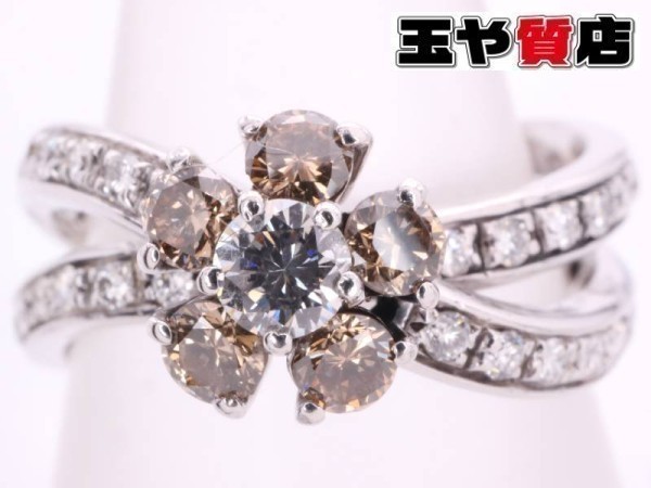 かわいい～！」 ブラウンダイヤ0.76ct Vecchio Ponte ポンテヴェキオ