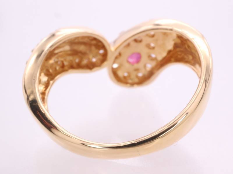 セリーヌ 美品 CELINE ルビー0.22ct ダイヤ0.46ct リング 6.5号 750