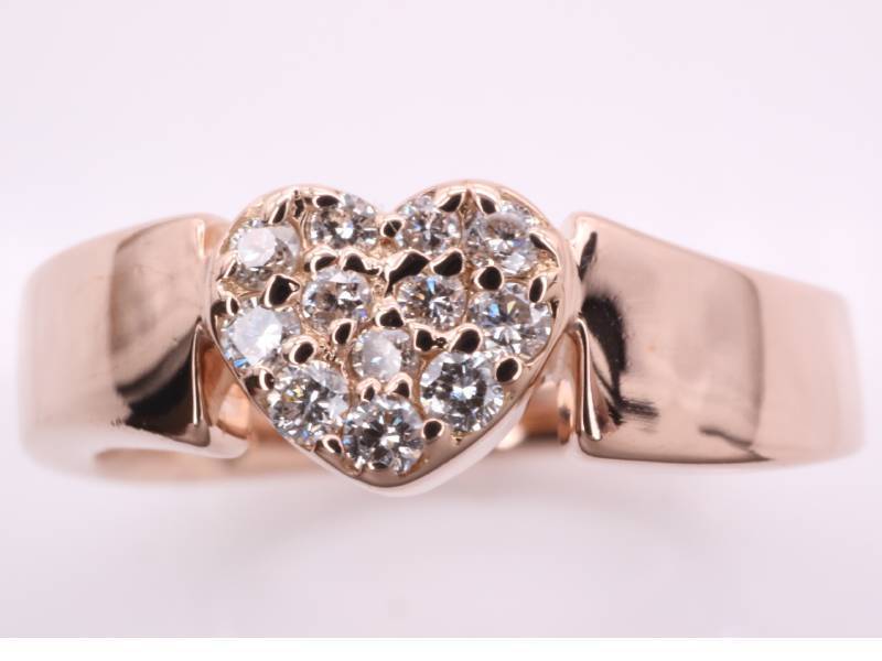  Ponte Vecchio beautiful goods Ponte Vecchio diamond 0.12ct Heart ring 7 number K18PG pink gold 