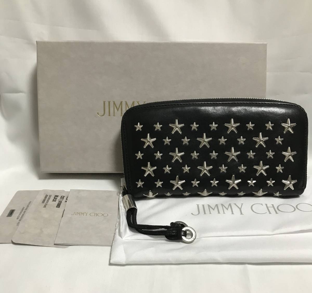 ジミーチュウ JIMMY CHOO 長財布 フィリパ FILIPA スター スタッズ STARS ブラック CST 010003_画像1