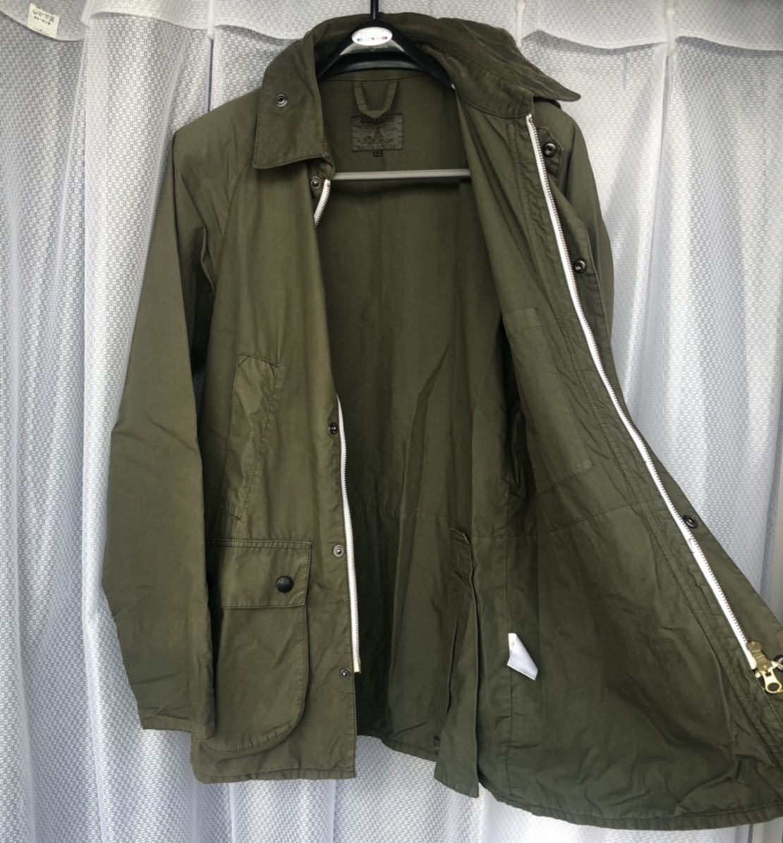 復刻 初期灯台ロゴ★Barbour / BEDALE Mセージグリーン★2012春夏 ノンワックス ビデイル バブアー/ノンオイル コットン カーキ ジャケット_画像7