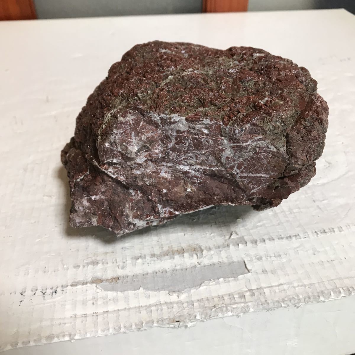 国産鉱物 鑑賞石 石 原石　自然石と思います赤い石です産地不詳です、細かい粒です、_画像6