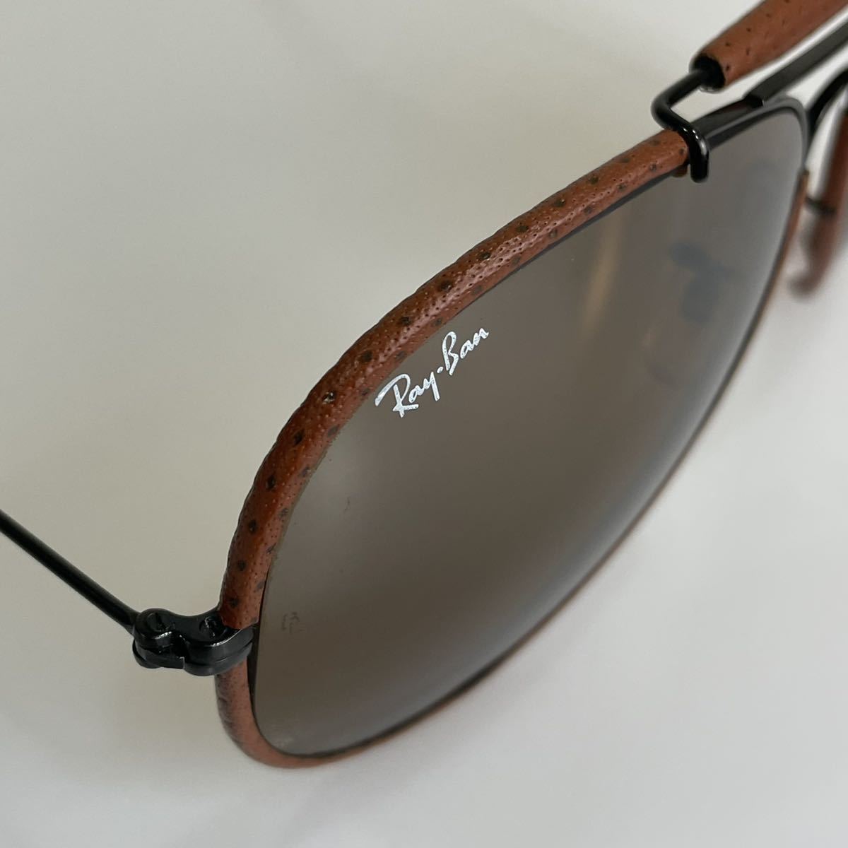 極美品!!B&L Ray-Ban★レザー ドライビング B.アウトドアーズマン2 62㎜ B-15TGM ★レイバン ビンテージ ボシュロム ティアドロップ USA _画像5