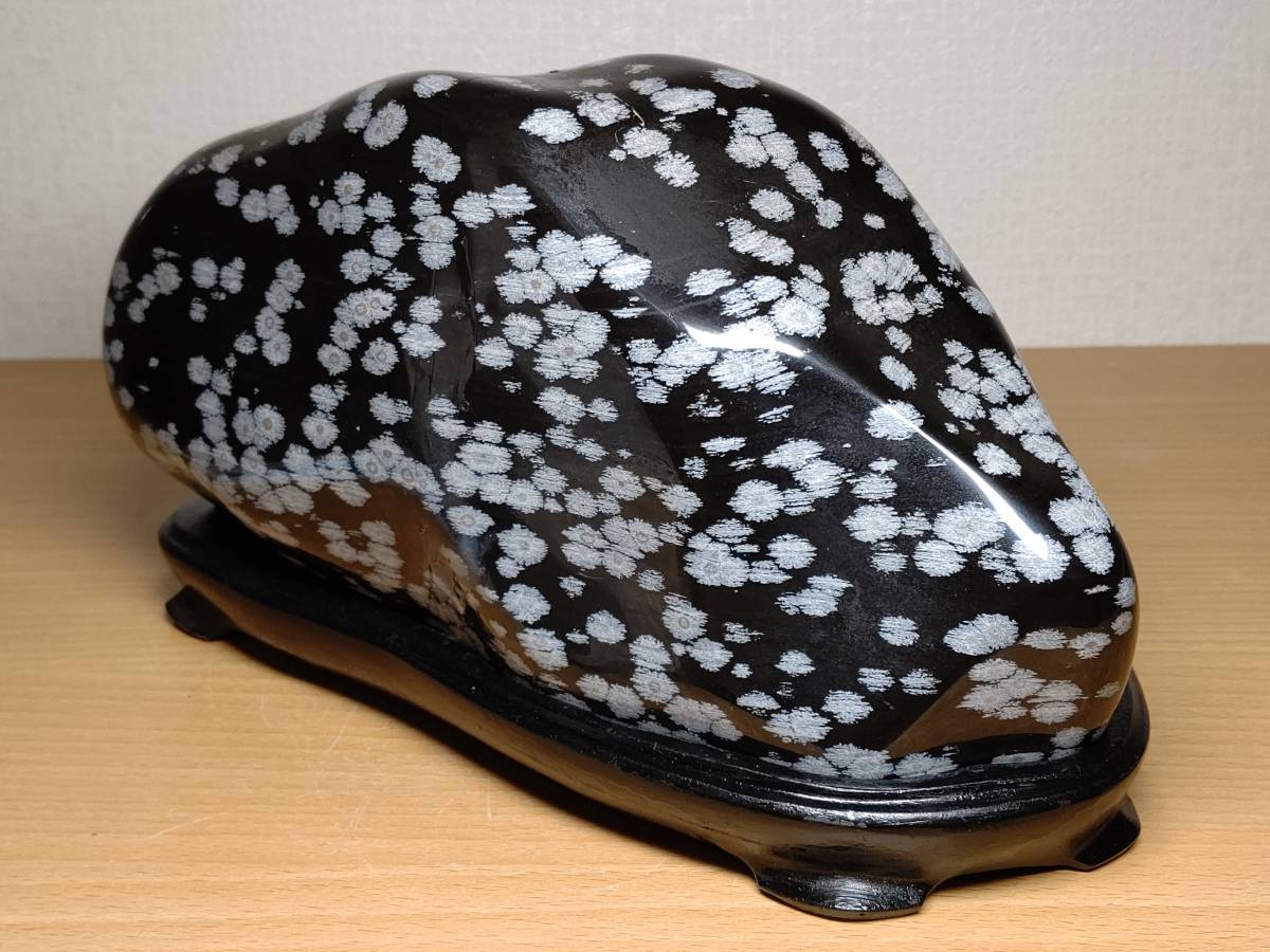 雪華・6.4kg】 スノーフレークオブシディアン 黒曜石 原石 宝石