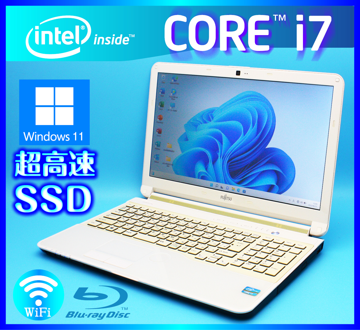 富士通 Windows11 Core i7 3610QM Microsoft Office2019搭載 ホワイト
