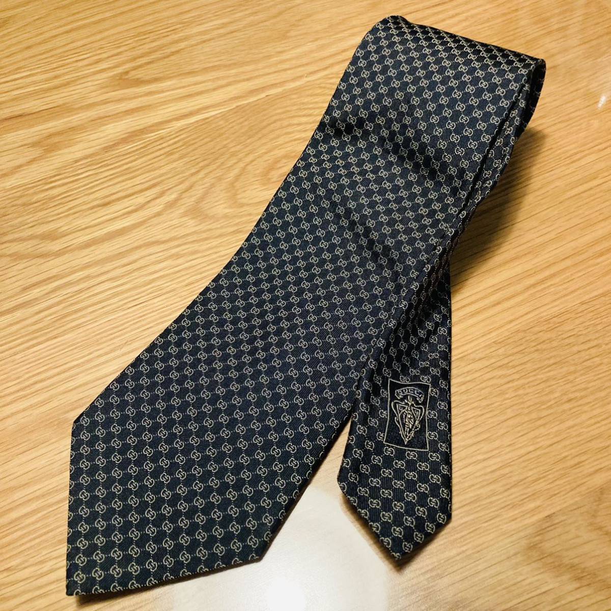 ☆極美品☆ GUCCI グッチ GG柄 シルク100% 総柄 ネクタイ ビジネス