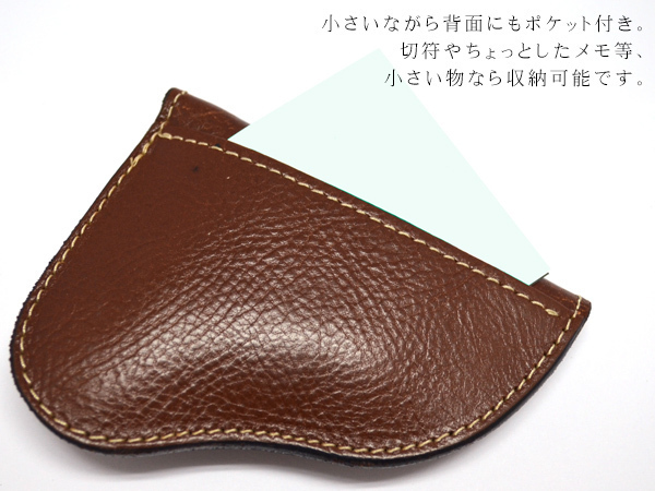 CALF カーフ 本革 レザー グリップパース 小銭入れ ブラウン brown 日本製 ポケット サイズ コインケース ネコポス 送料無料_画像4