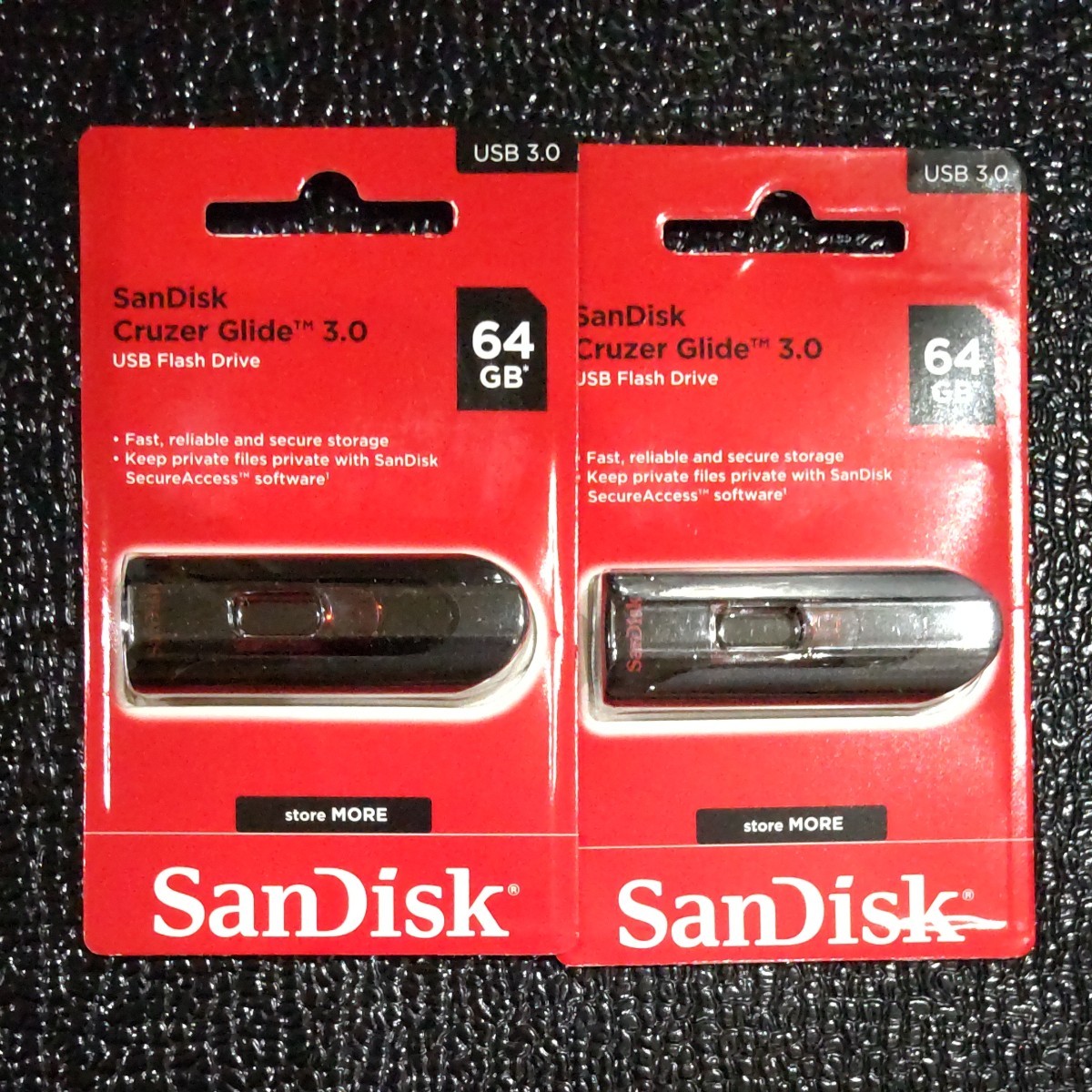 USB3.0 SanDisk USBメモリ USBメモリー サンディスク Cruzer Glide 64GB 2点セット