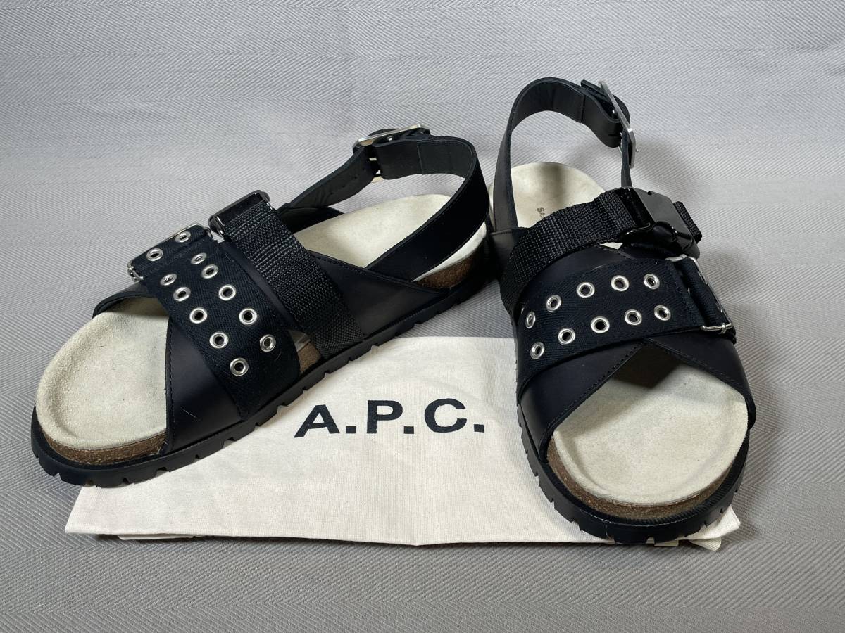 新品 定価53900円 sacai サカイ A.P.C. コラボ Jules Sandal 41 サンダル サカイ アーペーセー 黒