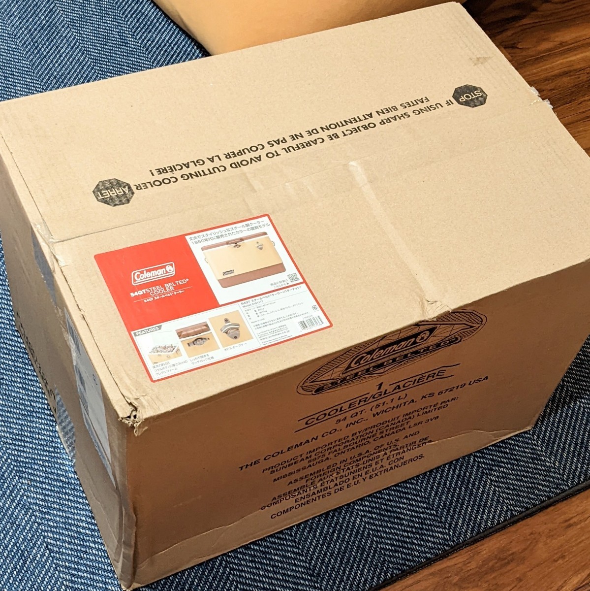 Coleman コールマン 54QT スチールベルトクーラー バターナッツ
