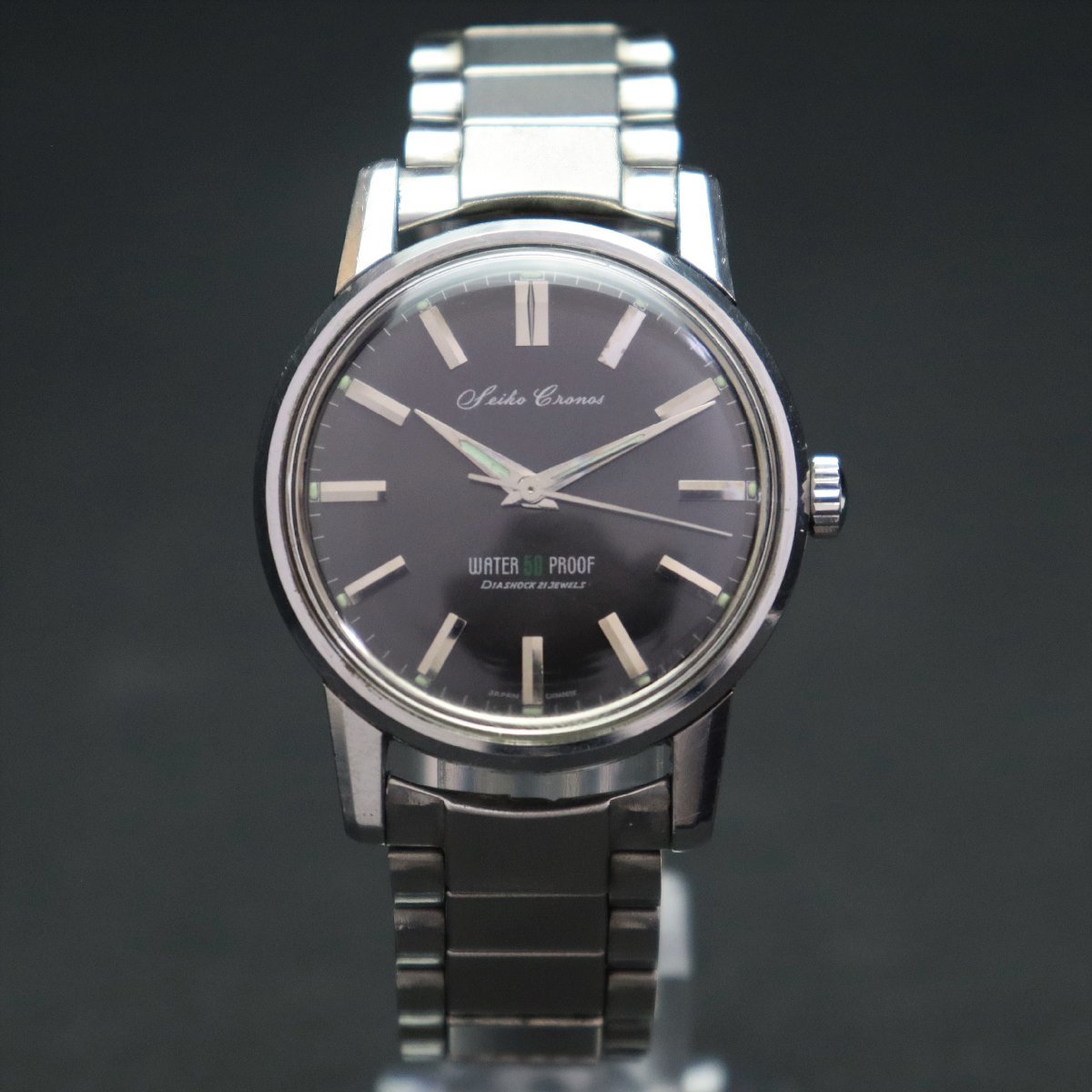 希少 黒文字盤 SEIKO Cronos セイコー クロノス 50M初期防水仕様 希少 黒文字盤 SEIKO Cronos セイコー クロノス 50M初期防水仕様