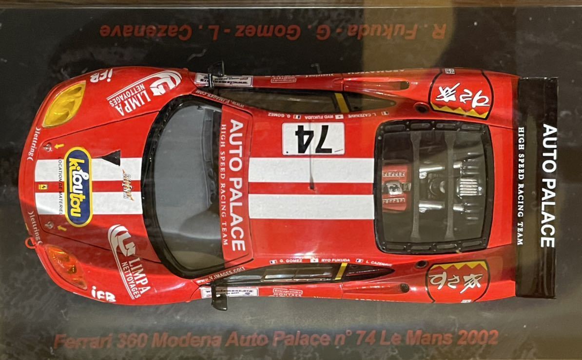 ★1/43 稀少RedLine【#74】FERRARI 360 Modena AUTO PALACE ルマン2002年 #福田良#すき家#フェラーリ360#SPARK#Le Mans ※未開封シール付_画像2