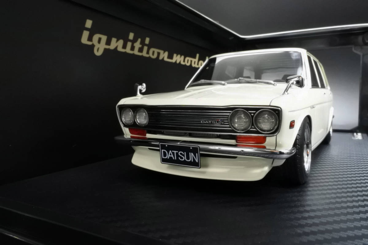 1/18 Datsun Bluebird 510 Wagon white (RS Watanabe 14 -inch wheel )(IG2220)