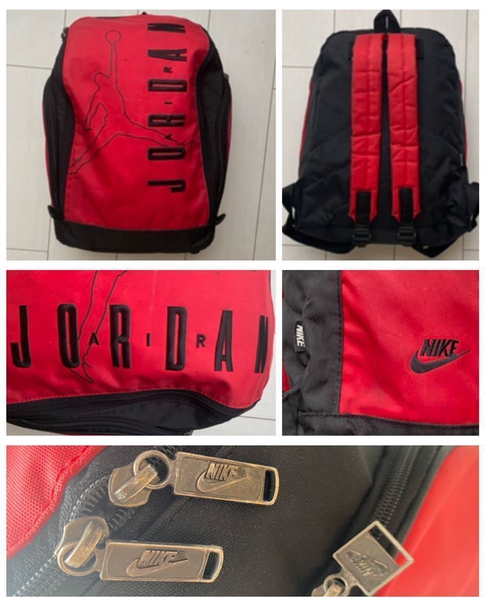 送料無料 90s vintage ビンテージ NIKE JORDAN ナイキ ジョーダン バック パック リュック BAG バッグ 鞄 old  オールド 赤 黒 ツートーン