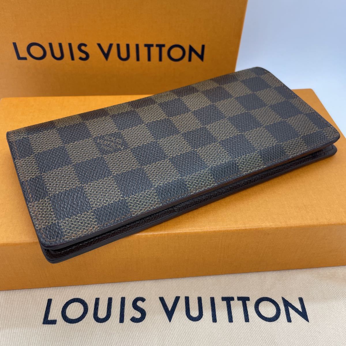 LOUIS VUITTON ルイヴィトン ダミエ エベヌ ポルトフォイユブラザ 長