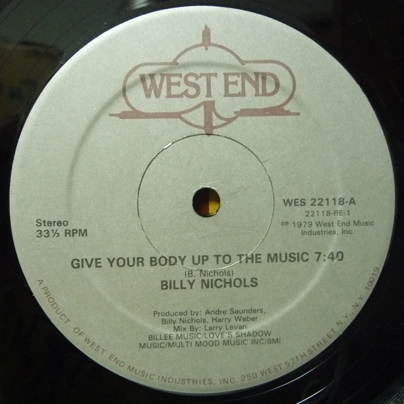 M/HF778/BILLY NICHOLS/GIVE YOUR BODY UP TO THE MUSIC/12/LARRY LEVAN MIX_画像1