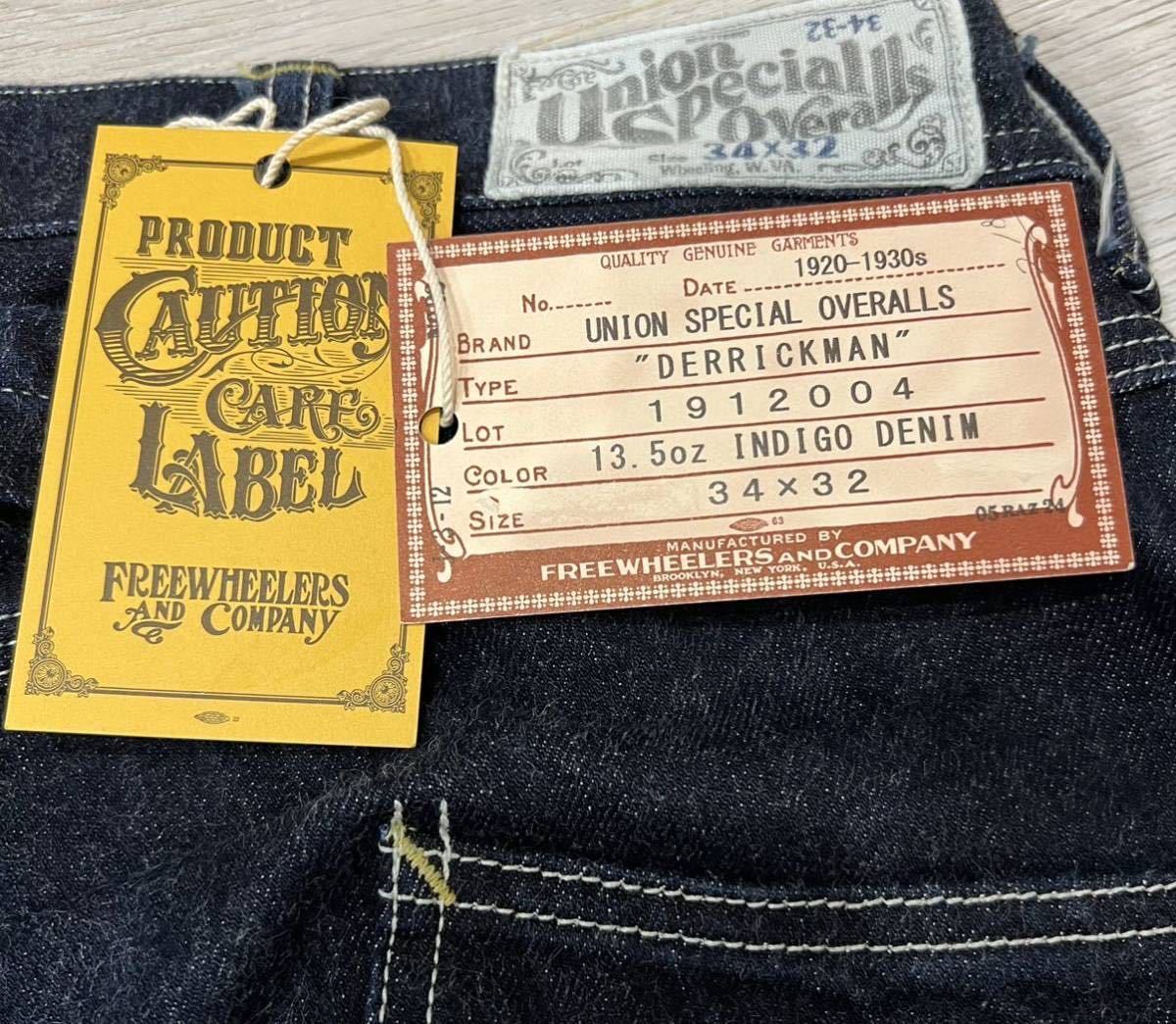 FREEWHEELERS フリーホイーラーズ デリックマン オーバーオールズ No1912004 極美品 34 アメカジ ウェアハウス フェローズ