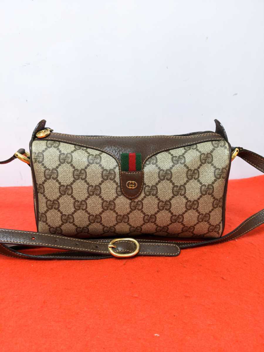 超美品 希少! Gucci シェリーライン GG柄 ビンテージショルダーバッグ