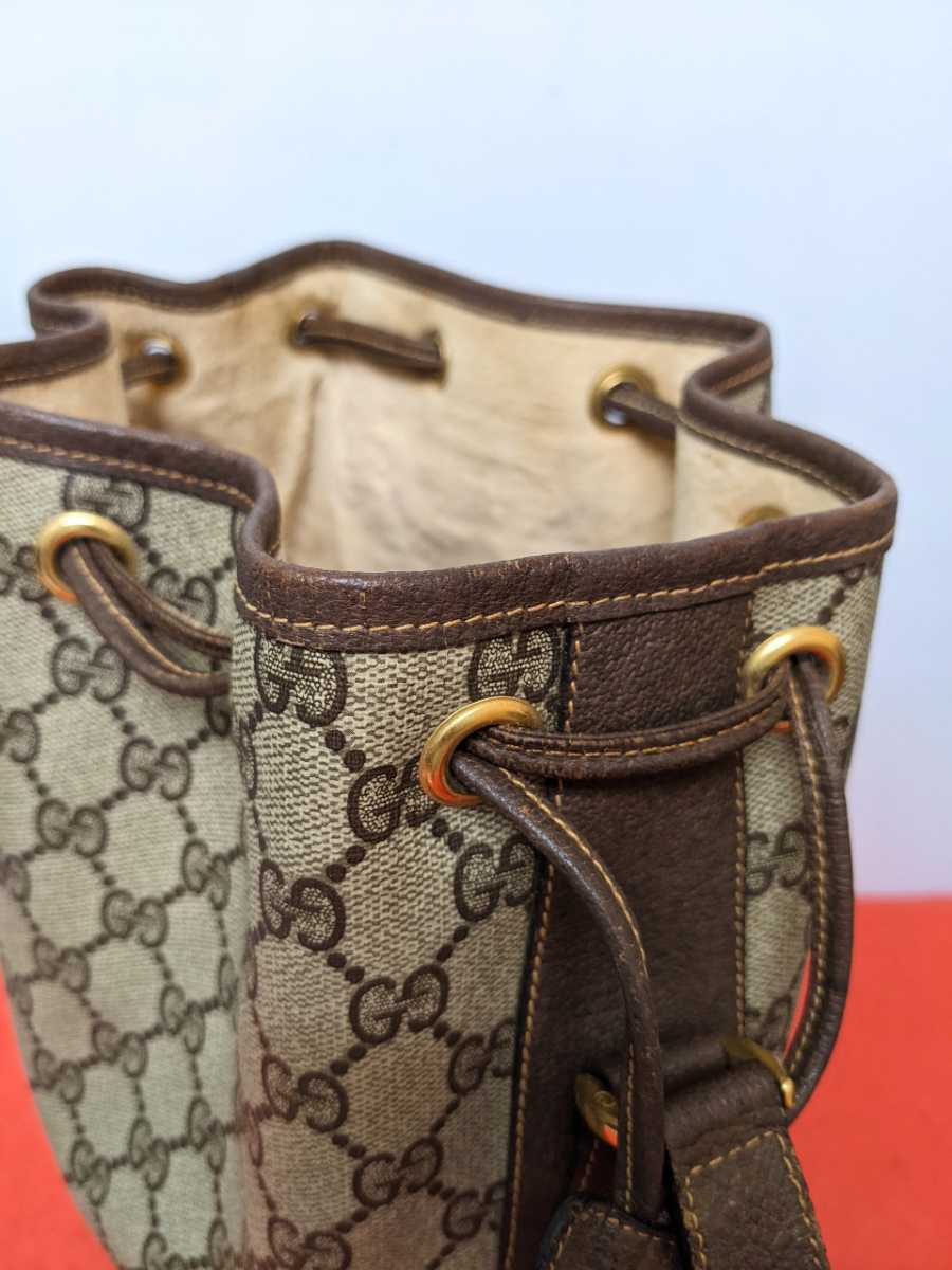 美品 極希少!Gucci シェリーライン 巾着型ビンテージショルダーバッグ