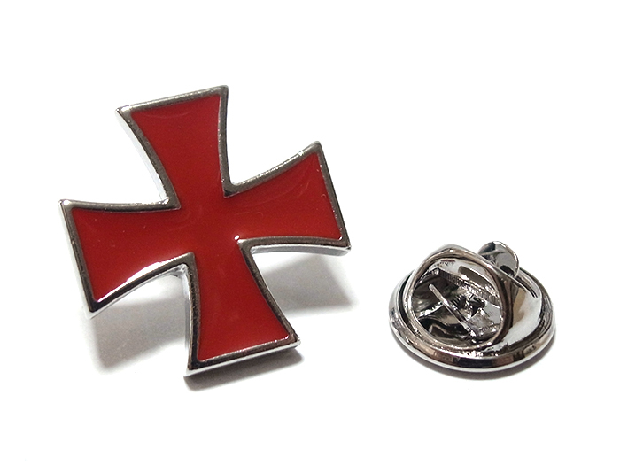 ラペルピン★ピンズ　アイアンクロス　鉄十字　装飾　レッド　赤色　pin-1109_画像1