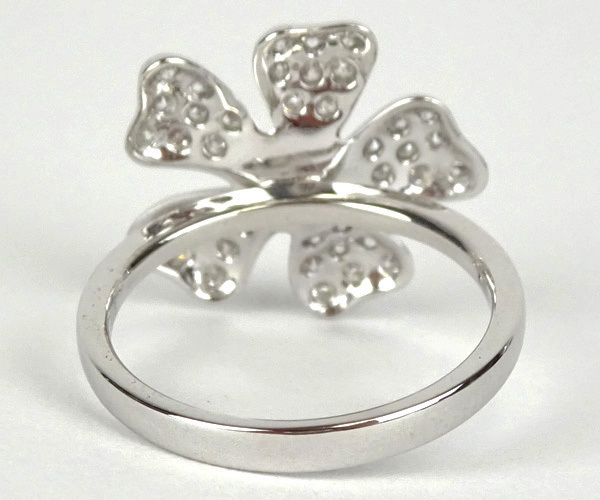 [ Kobe. pawnshop ][De Beers/ De Beers ] ring ring 13 number wild flower K18WG white gold diamond [ free shipping ]h2834y