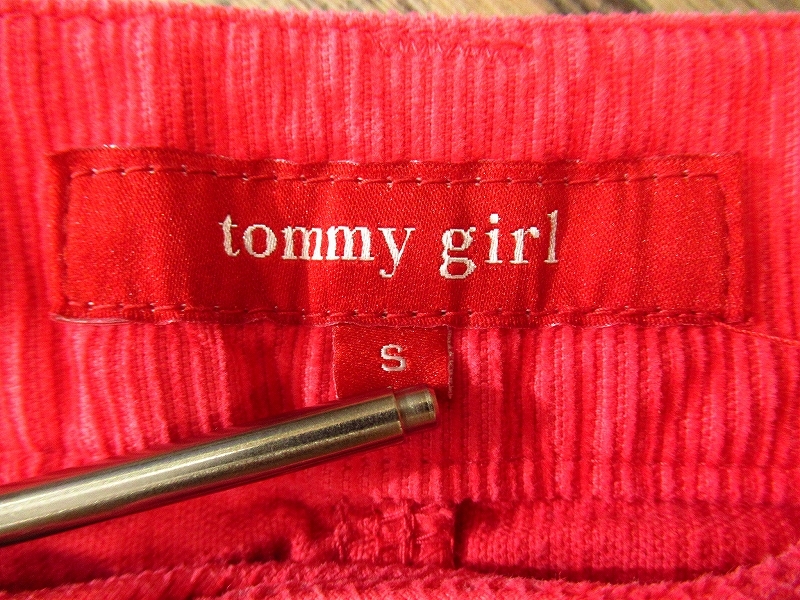  бесплатная доставка G② TOMMY GIRL Tommy девушка USEDwoshu обработка вельвет шорты шорты S красный розовый 