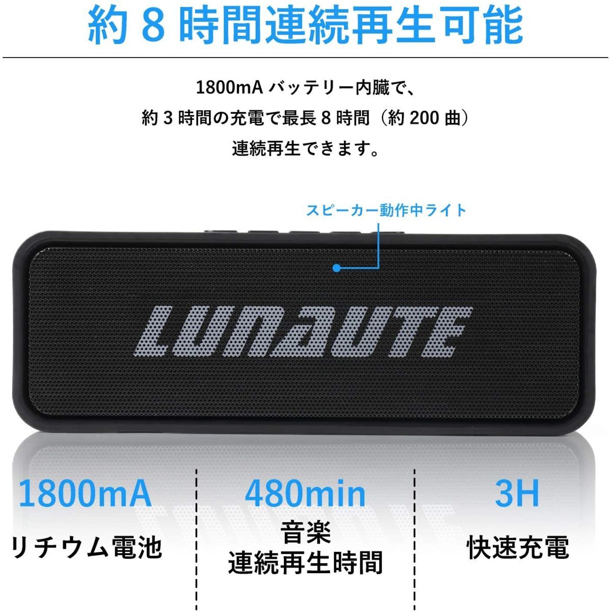 新品 送料無料 LUNA UTE スピーカー Bluetooth ブルートゥース ワイヤレス 軽量 初心者向け ポータブル 内蔵マイク  ハンズフリー会話 至高