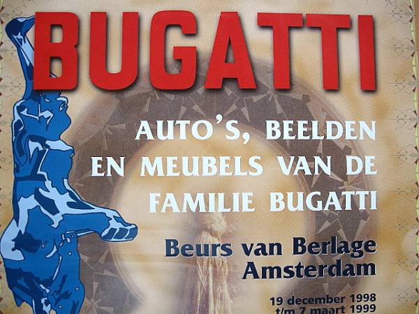 ■オランダ■1998～99 BUGATTI/ブガッテイ回顧展ポスター■エットーレ・ブガッティ_画像2