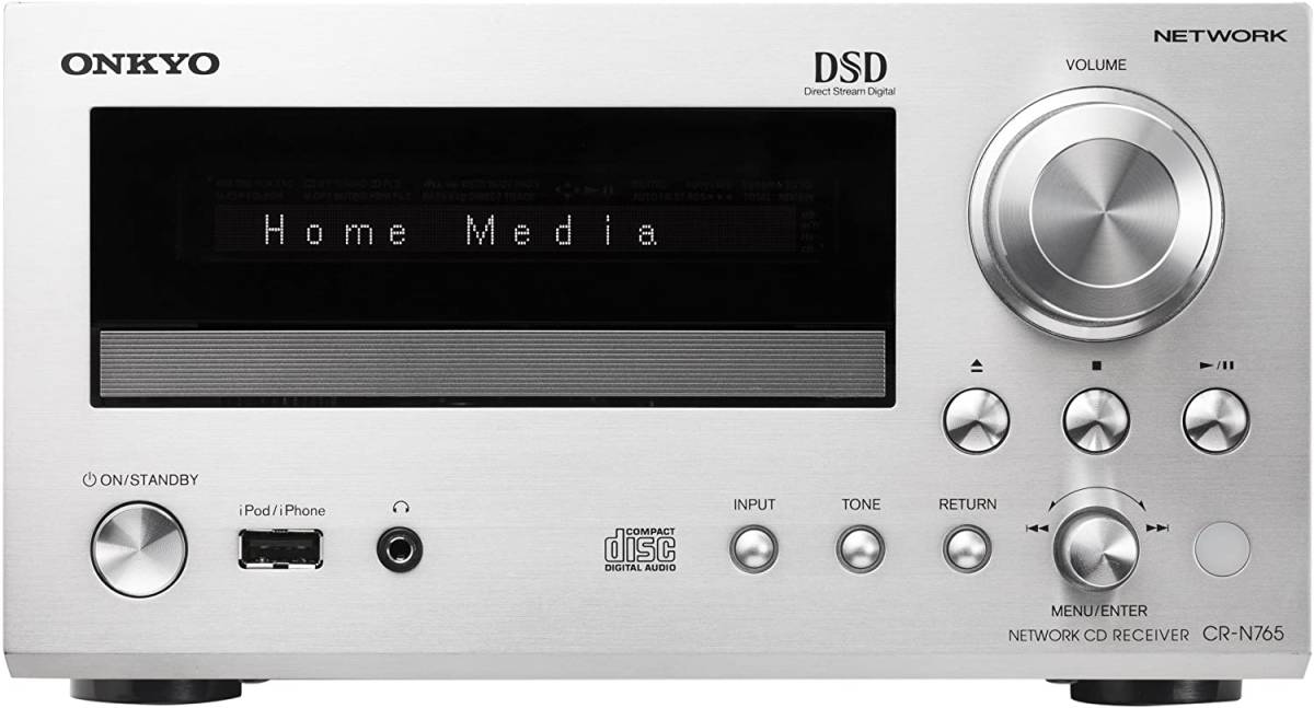 ONKYO ネットワークCDレシーバー シルバー CR-N765(S)(品) spz.hr