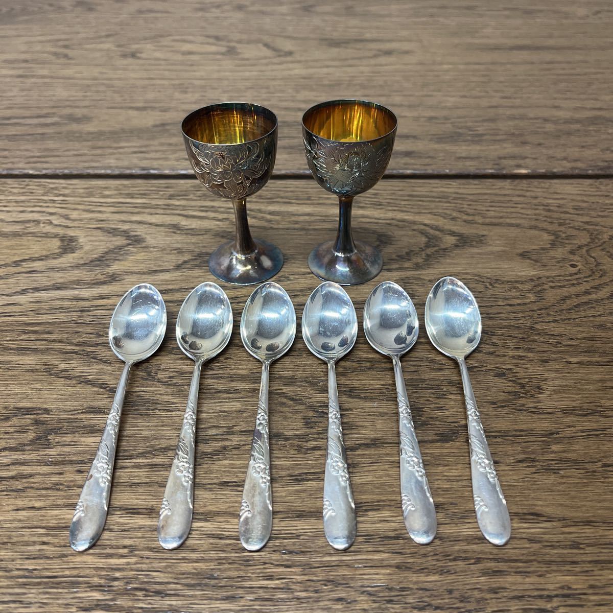 お猪口/酒器/スプーン/純銀/SILVER/シルバー/総重量 136.3g/まとめ売り