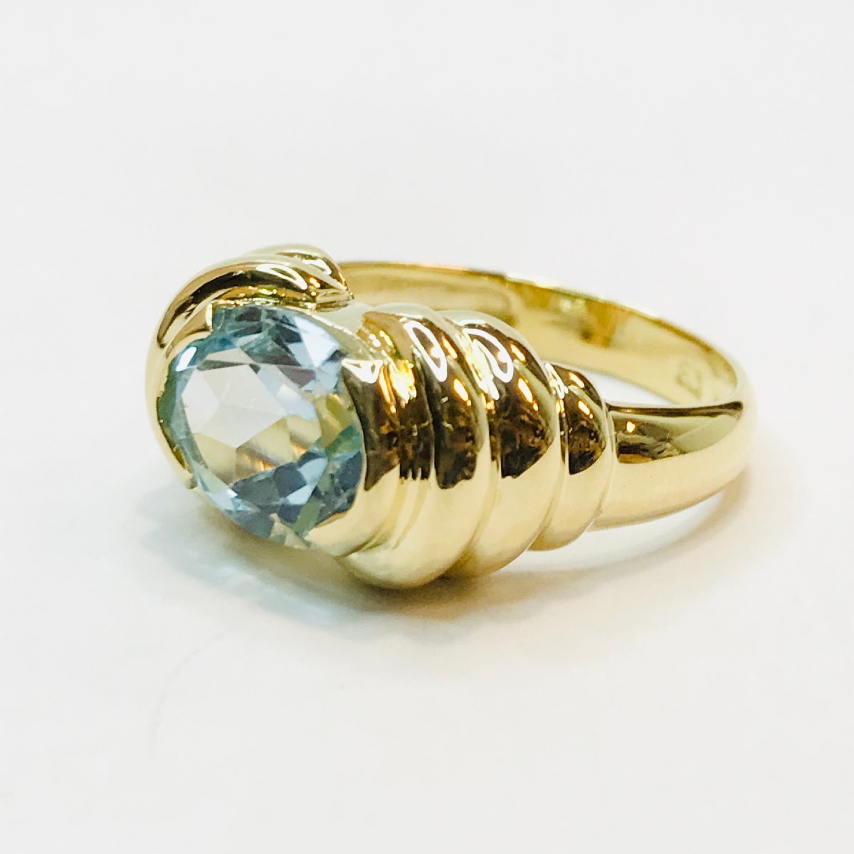 qoj.YH410 K18ブルートパーズリング 11.5号 指輪 ring | inmano.com.br