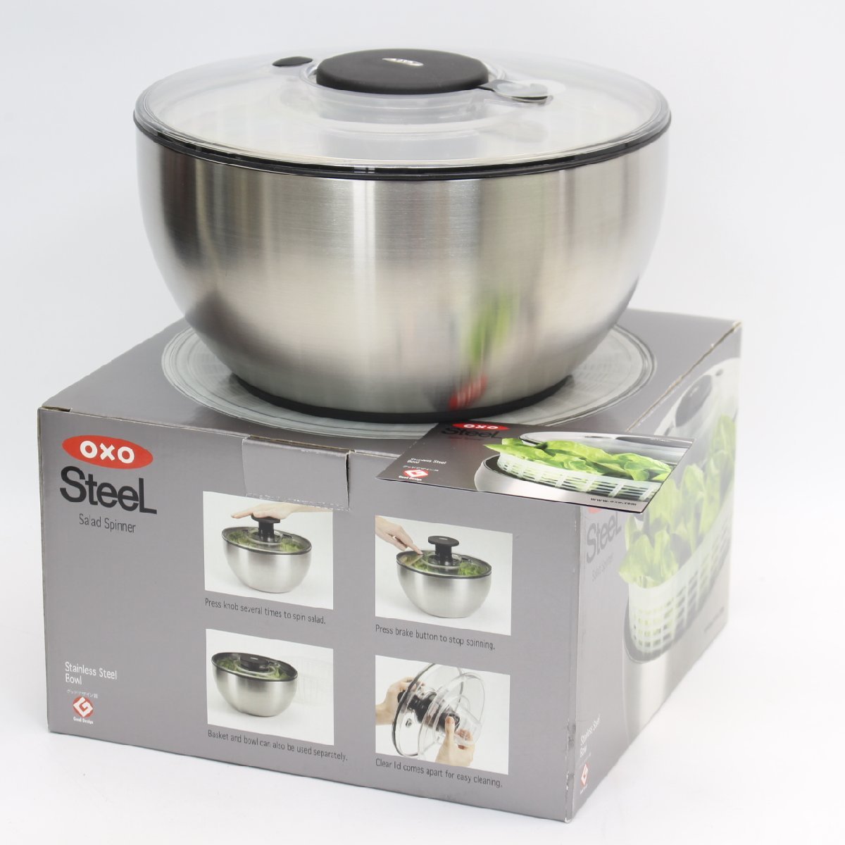 236 OXO オクソー ステンレス サラダスピナー Salad Spinner 大 捧呈 236 OXO オクソー ステンレス サラダスピナー Salad Spinner 大 捧呈