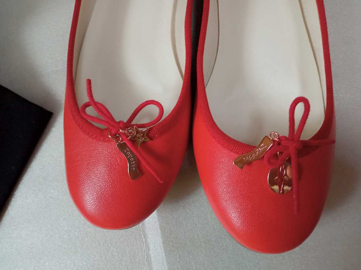 repetto アトリエレペット 38 赤 チャーム付き バレエシューズ L'aterier Repetto レペット サンドリオン_画像3