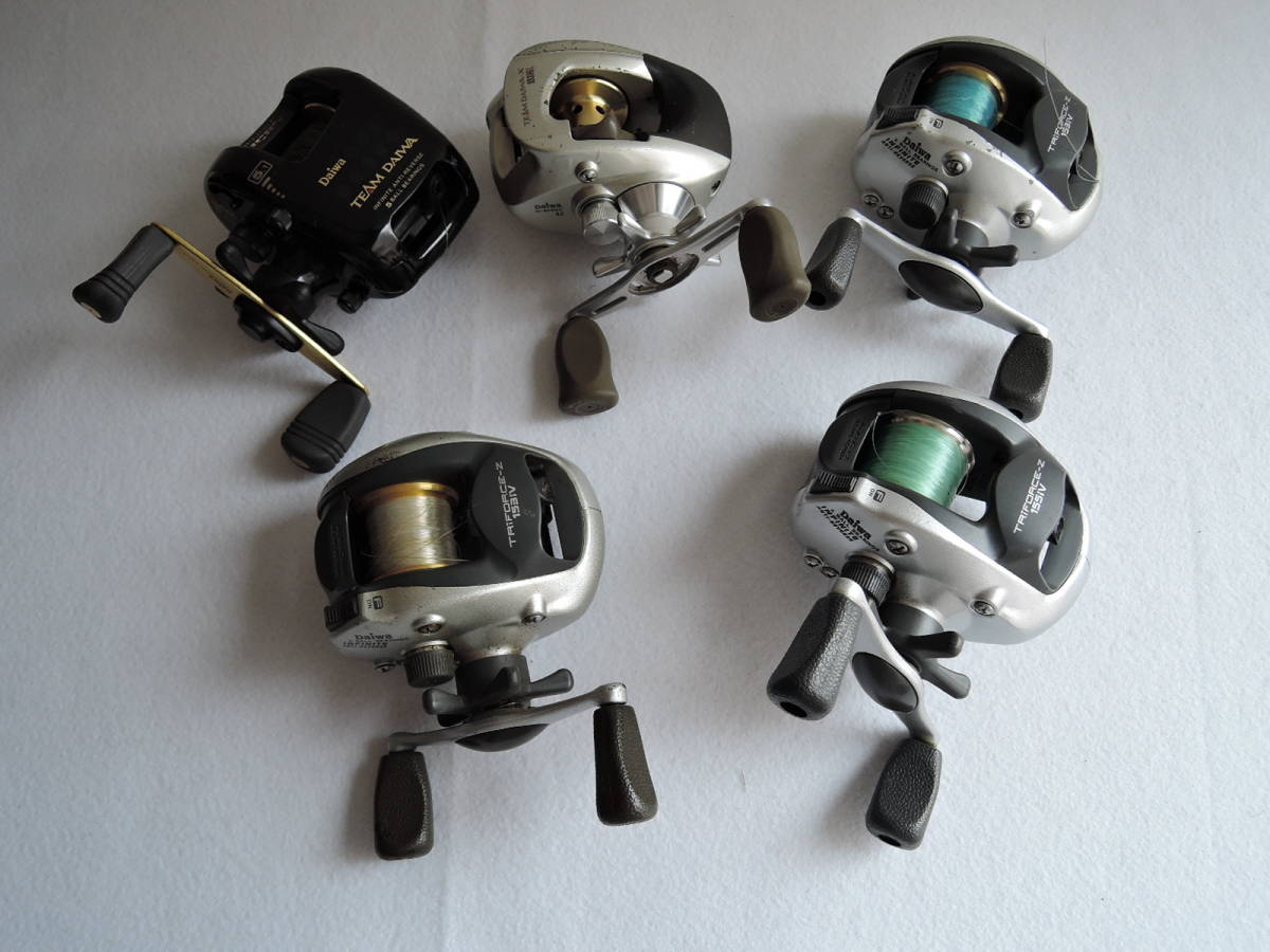 ダイワ　リール　５点（TRiFORCE-Z 153iV、155iV、TEAM DAIWA-X 103HiL、TEAM DAIWA）現状_画像1