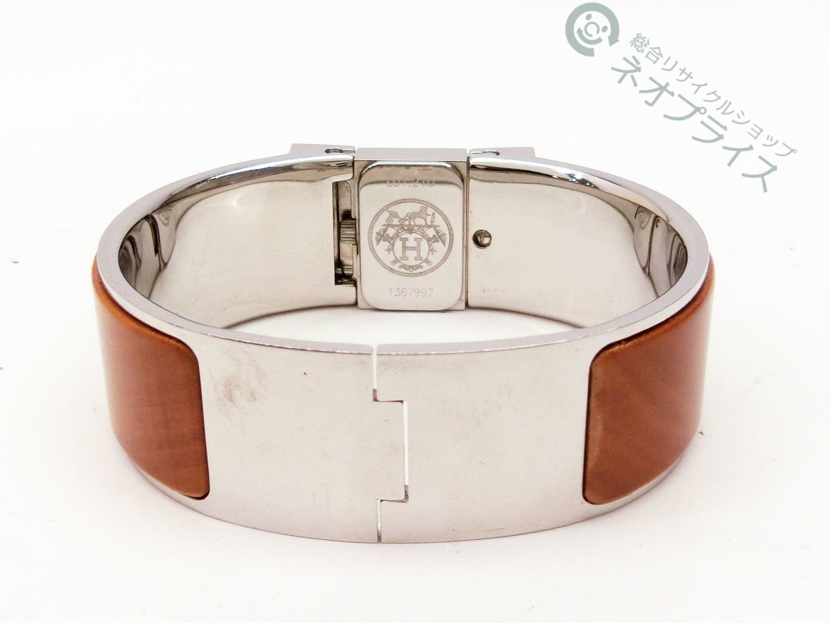 ◇S2890 HERMES エルメス ロケ L01.210 ウッド バングル 腕時計 良品