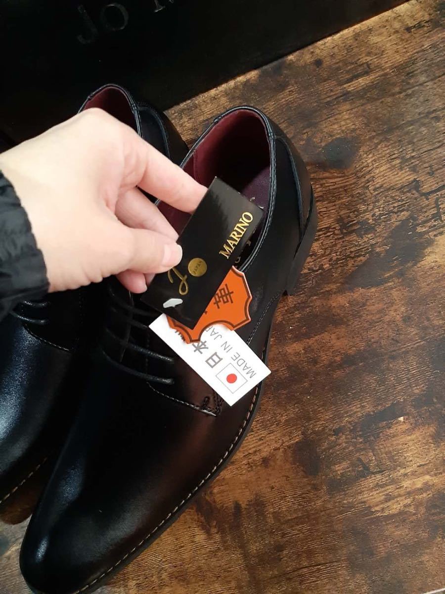 数量限定 新品未使用 日本製本革 ビジネスシューズ 紳士靴 181ーBLK