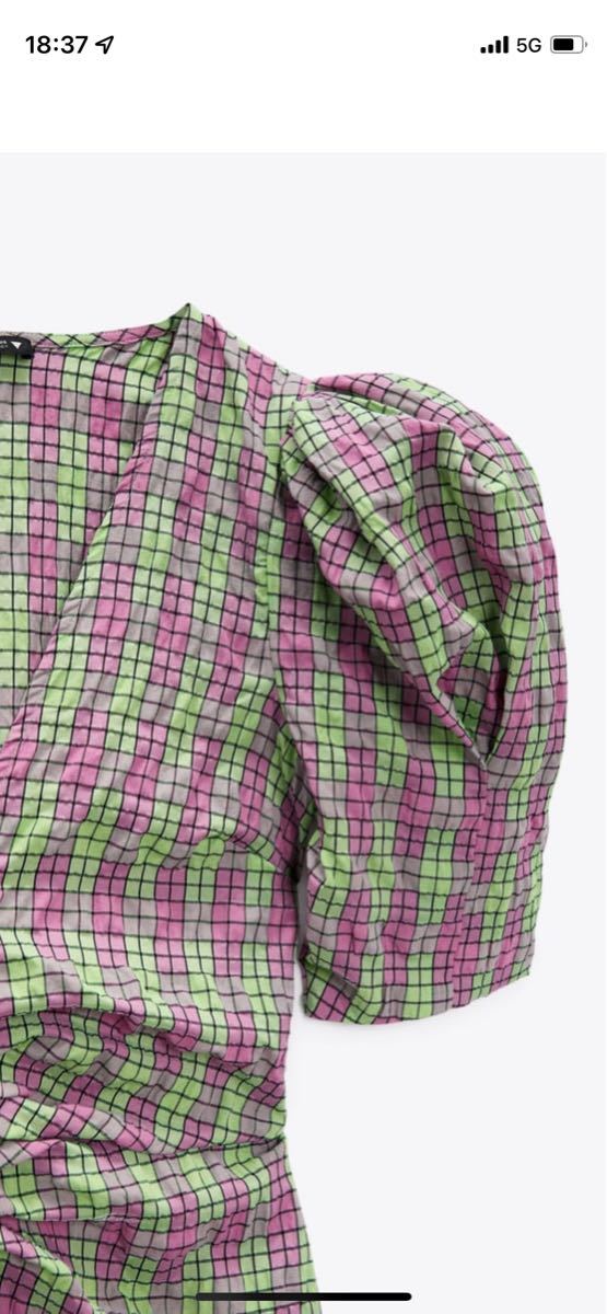 ZARA チェック柄 ワンピース ロングワンピース パフスリーブ ZARA チェック柄 ワンピース ロングワンピース パフスリーブ