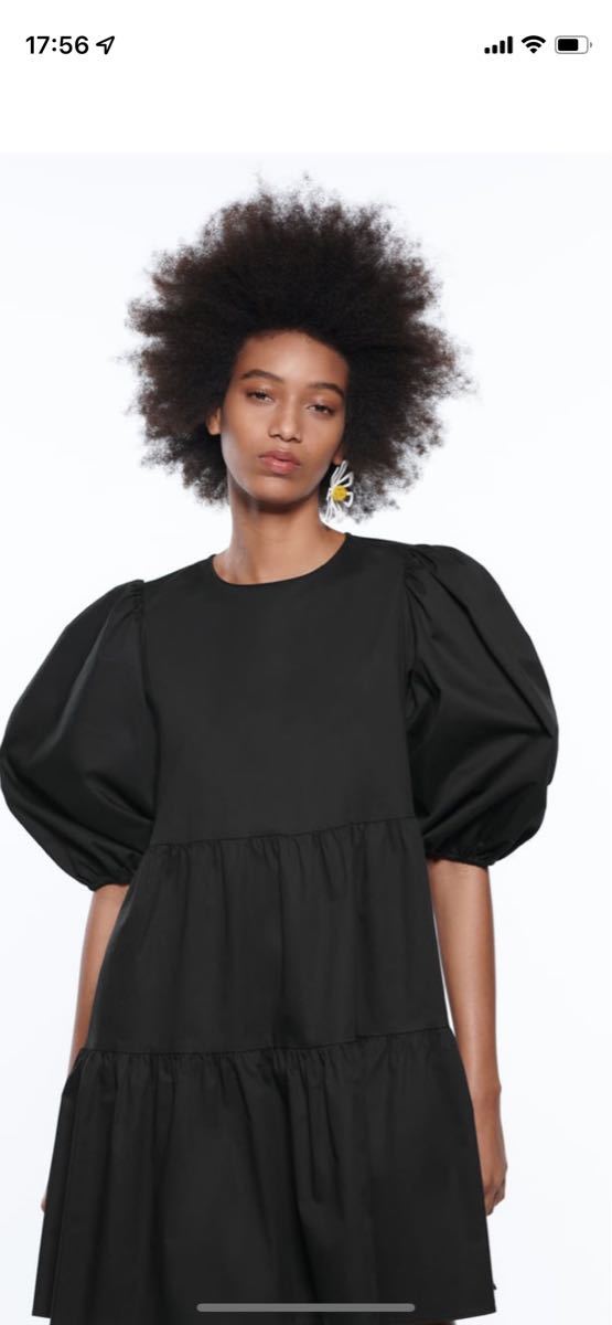ZARA ポプリン パネルワンピース パフスリーブ ワンピース ミニ ZARA ポプリン パネルワンピース パフスリーブ ワンピース ミニ