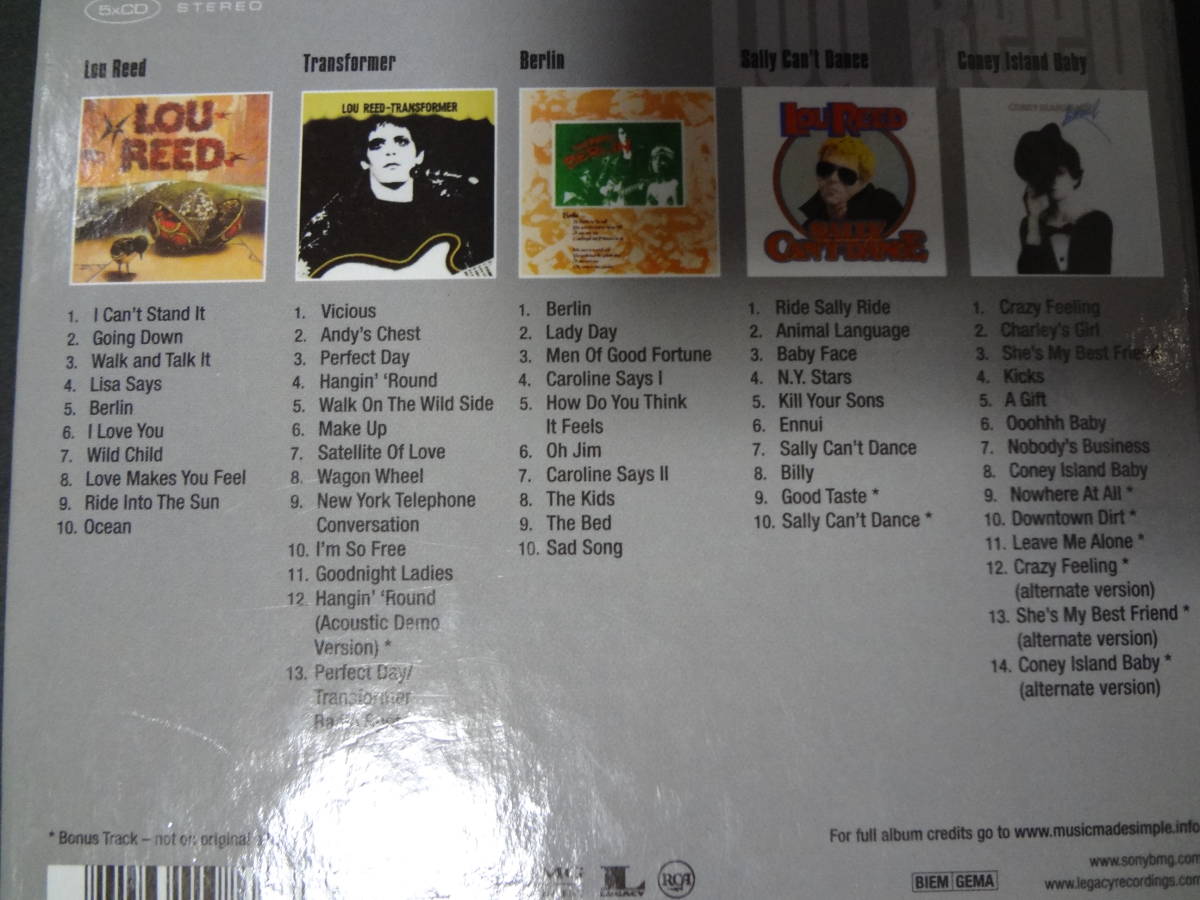 LOU REED/original album classics 5CD-BOX ルー・リード アートロック