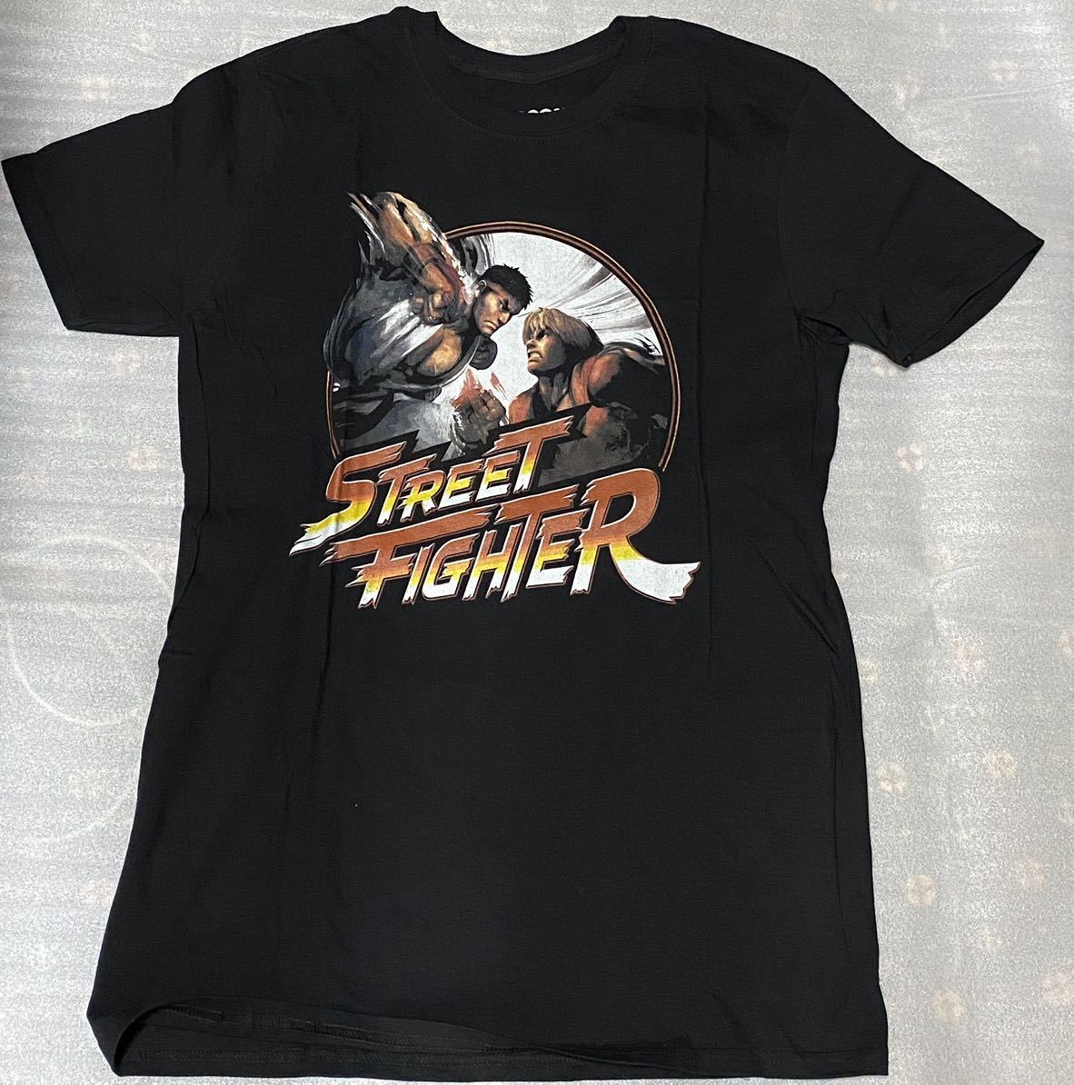 CAPCOM STREET FIGHTER Street Fighter T-shirt M size black black Logo Mexico made rare 
