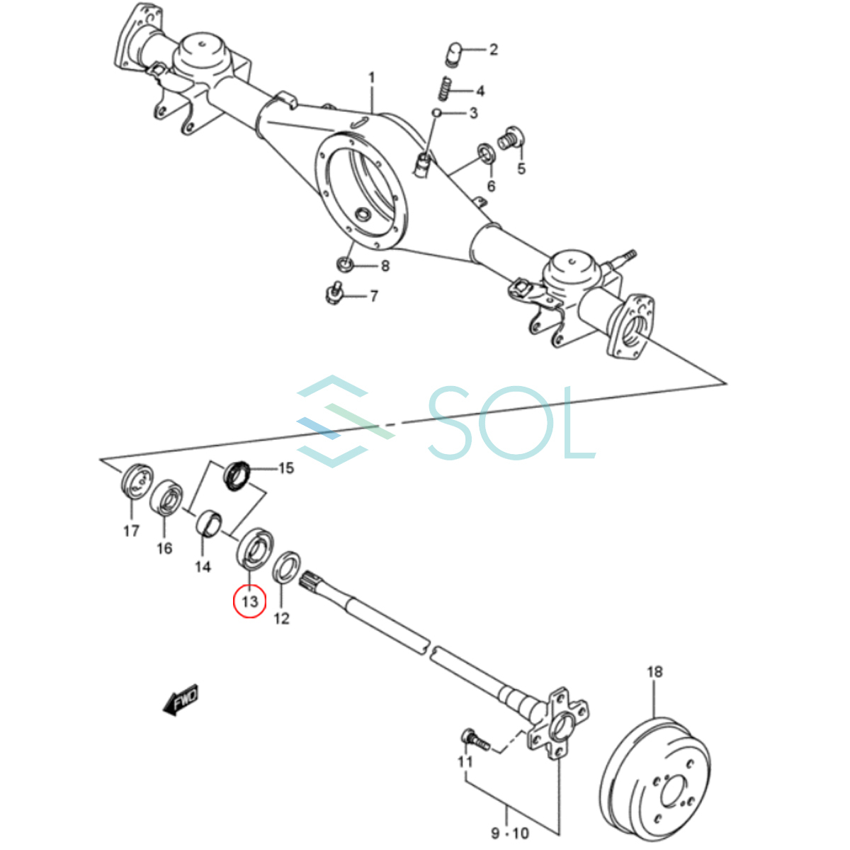 スズキ キャリィ エブリィ(DA52T DA62V DA41T DA51T) ワゴンR(CT21S) リア ハブベアリング 左右共通 09262-30103 09262-30030 09262-30031_画像2