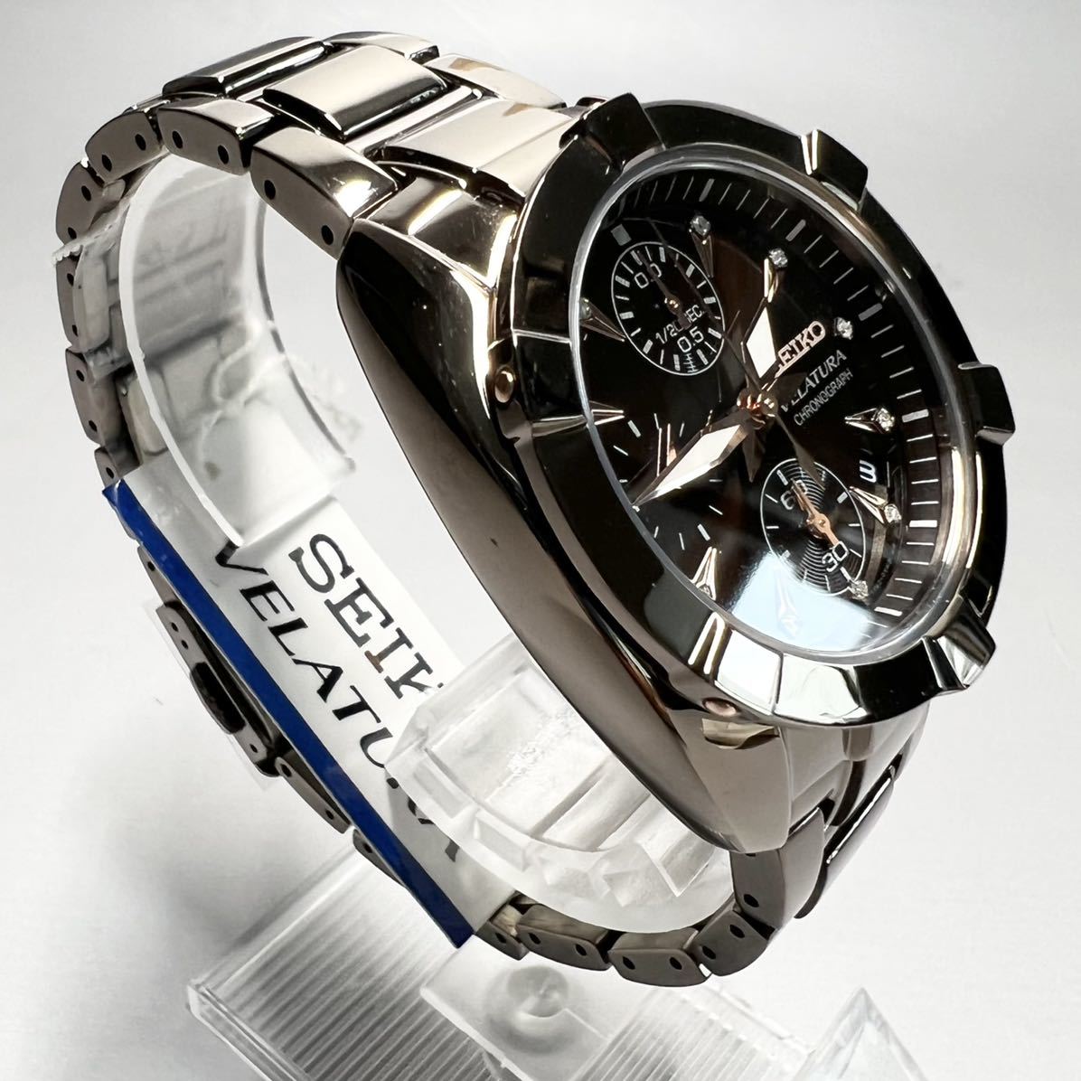 定価11万円】SEIKO/セイコー Velatura ダイヤモンド クォーツ ブラウン