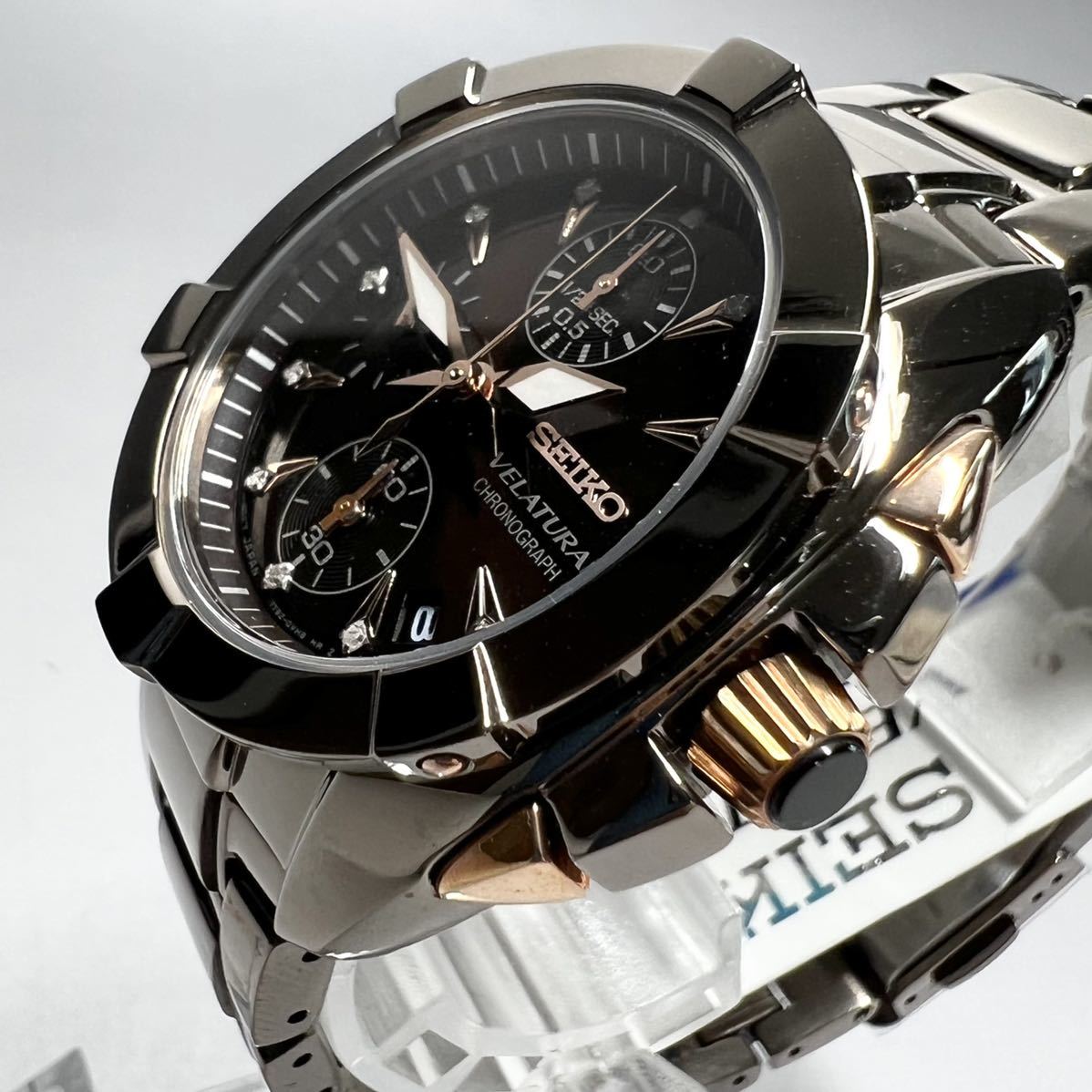 定価11万円】SEIKO/セイコー Velatura ダイヤモンド クォーツ ブラウン