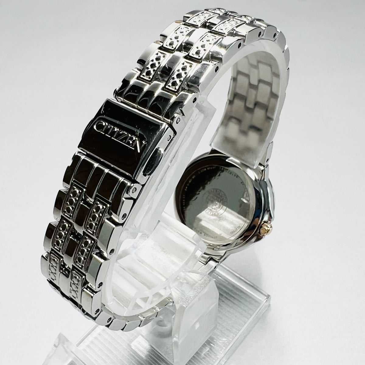 【定価5万円】CITIZEN/シチズン エコドライブ ソーラー電池 シルバー スワロフスキークリスタル レディース腕時計 ステンレススティール