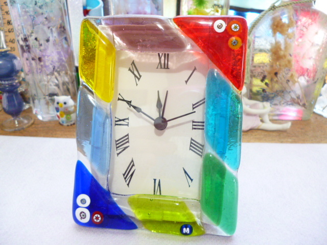 β Venetian murano glass ベネチアングラス 置き時計 β ベネチアンガラス ベネチアン ヴェネチアン ムラーノ 時計 置時計